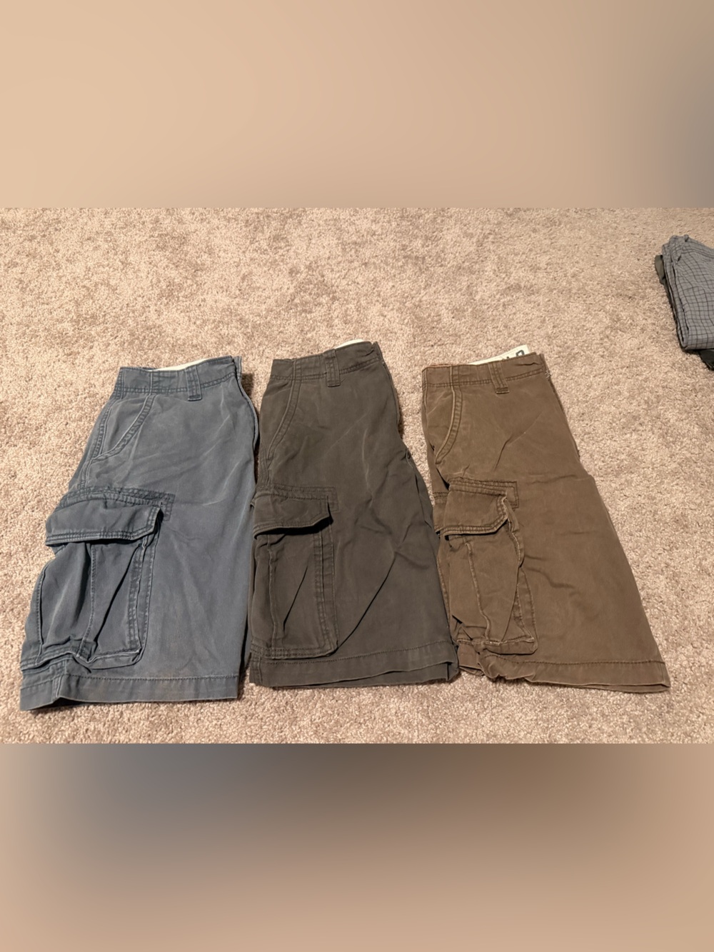 Men's Cargo Shorts - Black, Gray, Brown
